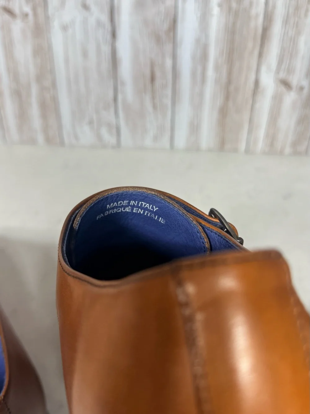 Saks Fifth Avenue Tan Leather Double Monk Strap Oxfords